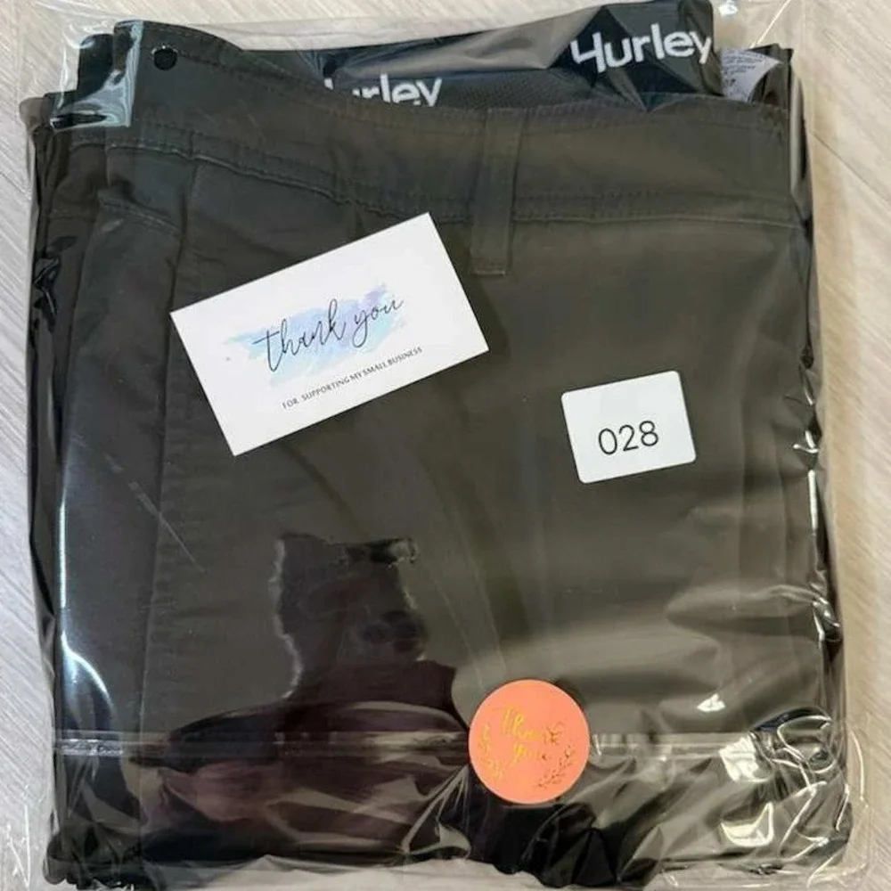 Hurley Jet Set Tech Pant Mens Black Straight Leg Casual Travel Size 40x30